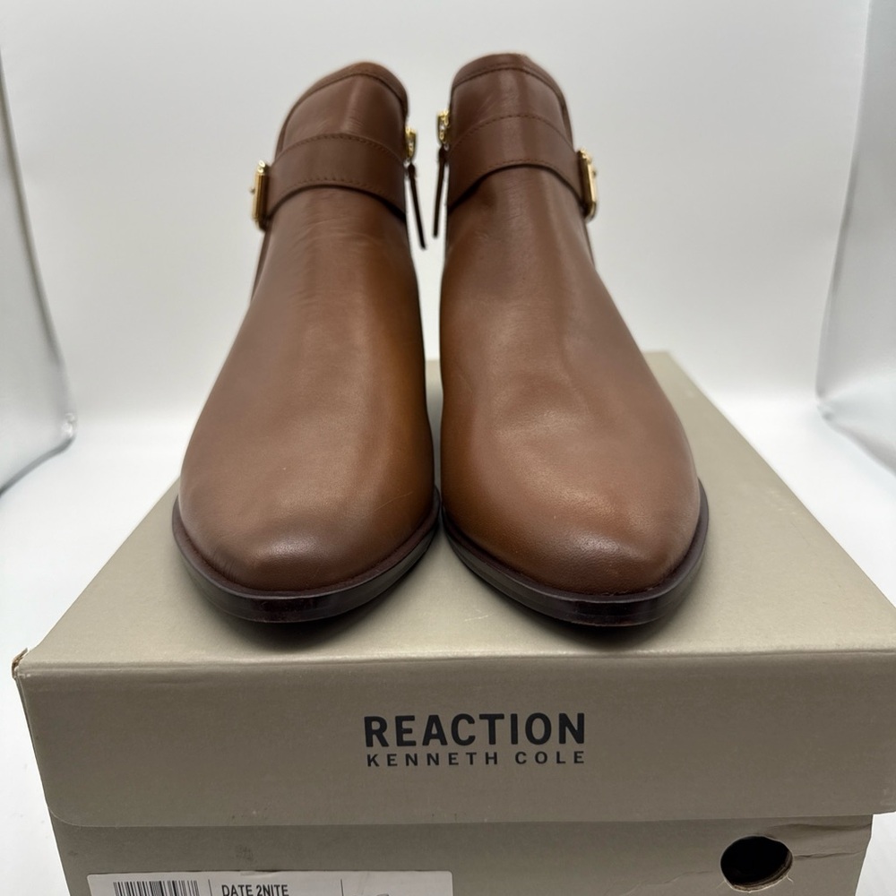 New-Kenneth Cole Reaction Womens Tan Ankle Boots 8 Medium (B) Leather